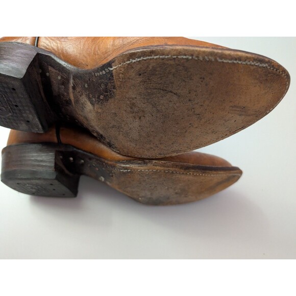 Vintage Tony Lama Brown Leather Cowboy Boots Mens 6 B Fits Womens 7.5 8 Western main image 13